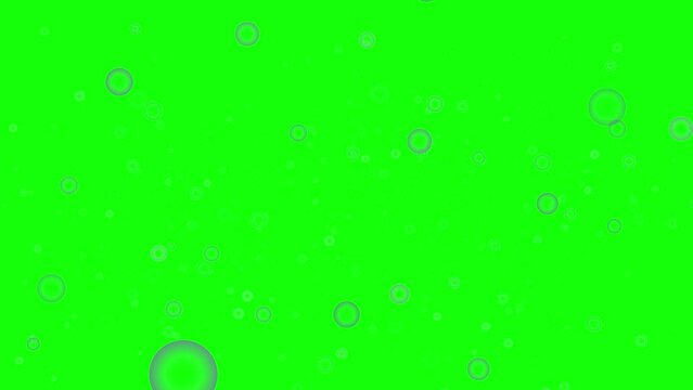 Colorful 3D water buble on green screen