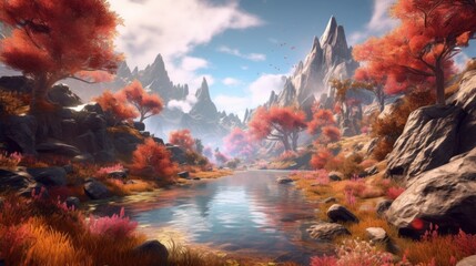 Obraz na płótnie Canvas Beautiful Scenery Game Art
