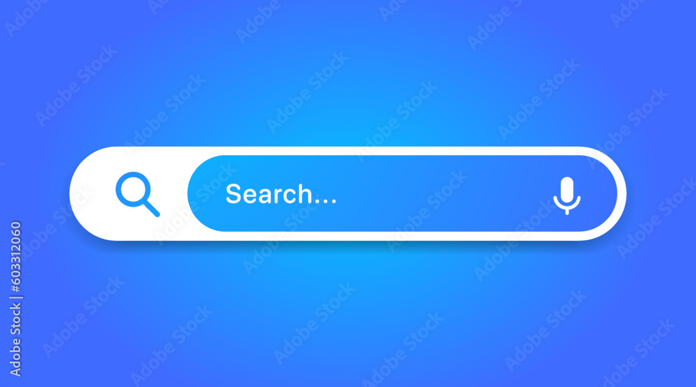 Aufkleber Search Bar with suggestions for UI UX design and web site. Search Address and navigation bar icon. Collection of search form templates for websites. Search engine web browser window template.