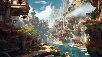 Fototapeta premium Beautiful Scenery Game Art