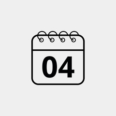 Calendar flat icon for websites and graphic resources. Important date. vector illustration of calendar with specific day 04.