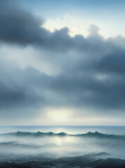 Naklejka premium Storm sea lanscape. AI generated illustration