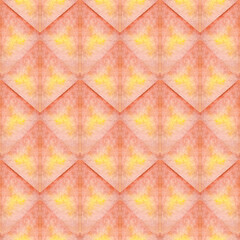Watercolor seamless hand drawn geometric pattern with colorful rhombuses
