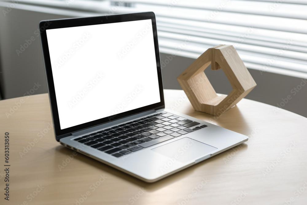Aufkleber mockup of a white computer monitor on a desk. screen makes it easy to add your own content or showca