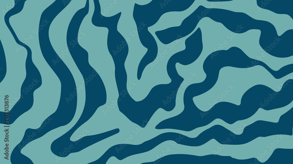 Poster minimal horizontal background with colorful waves. abstract trendy blue waves. vector illustration