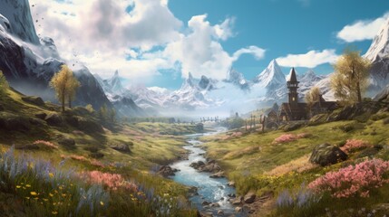 Fototapeta premium Stunning Game Art Environment