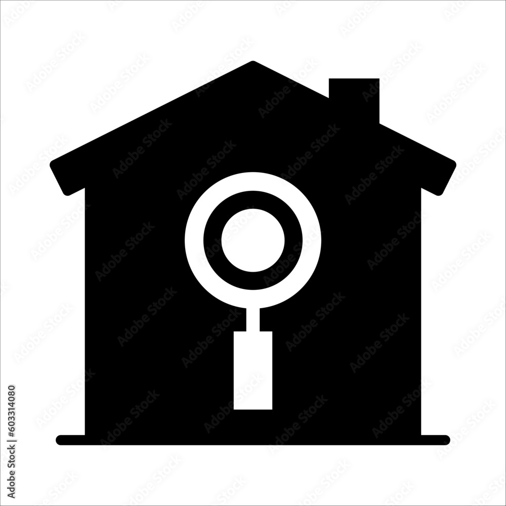 Poster solid vector icon for house search which can be used various design projects.
