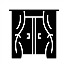 Solid vector icon for theater stage which can be used various design projects.