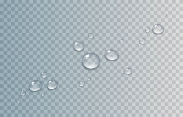 Vector drops of water. Drops png. Drops on the surface, on the glass png. Drops after rain. Condensation on the surface, on the glass.