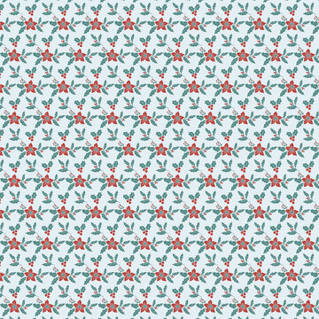 Christmas flower leaf Seamless Pattern Design
