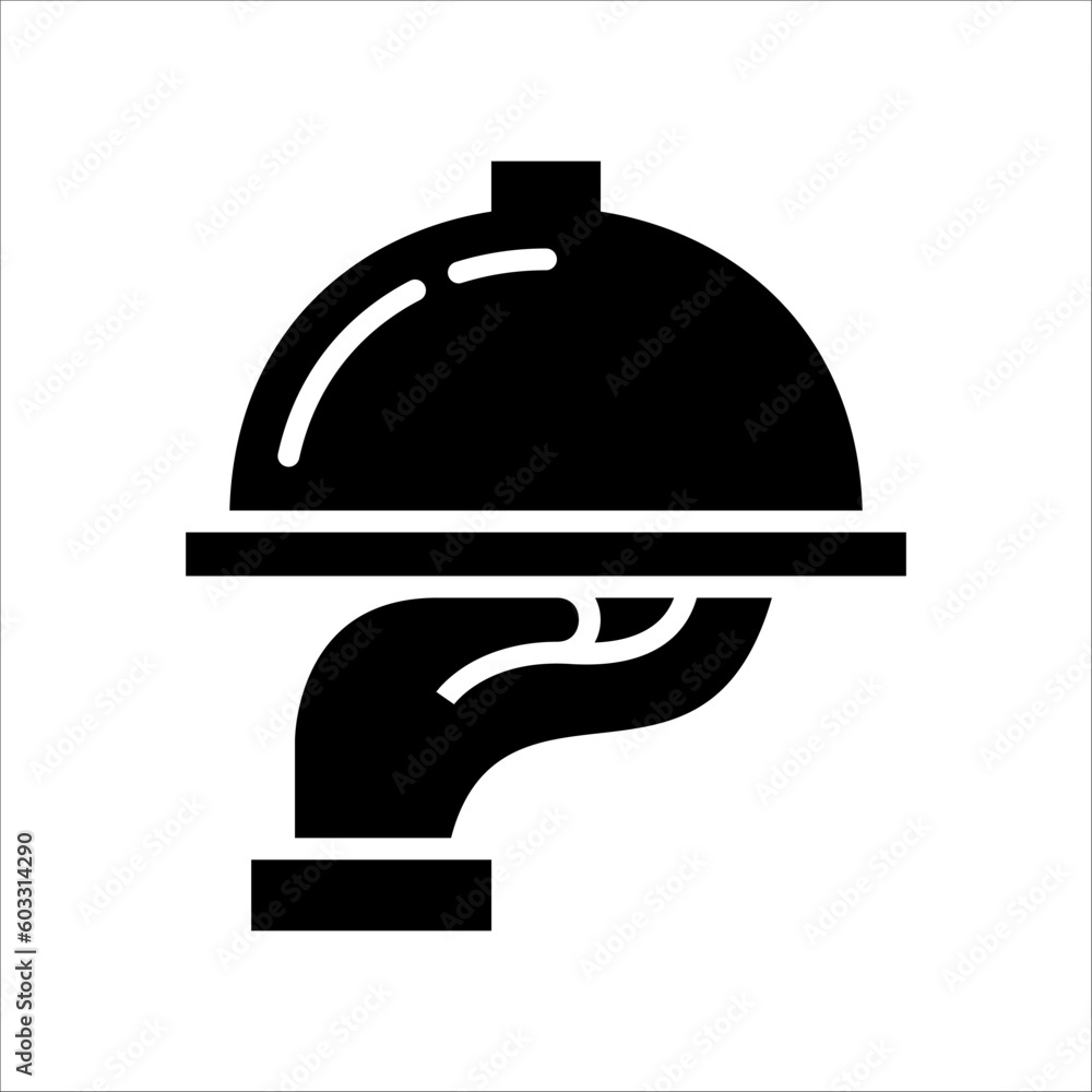 Poster Solid vector icon for serving food which can be used various design projects.