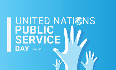 Obraz premium United Nations Public Service Day June 23. background, banner, card, poster, template. Vector illustration.