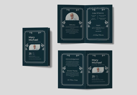 Funeral Program Card Design Layout