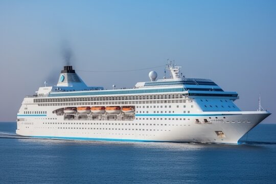 luxury cruise ship turquoise open ocean sea serve as a stunning backdrop, picturesque destination