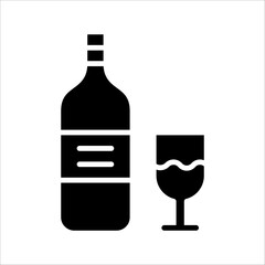 Solid vector icon for wine glass which can be used various design projects.