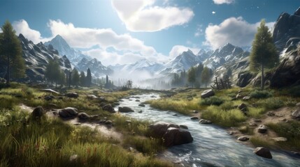 Fototapeta na wymiar Stunning Game Art Environment