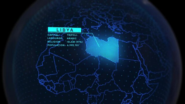 3D Map Of Libya With Information