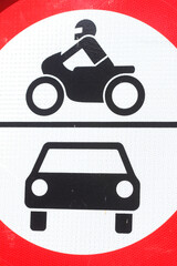 Verkehrsschild, Durchfahrt für PKW und Motorräder verboten, Deutschland