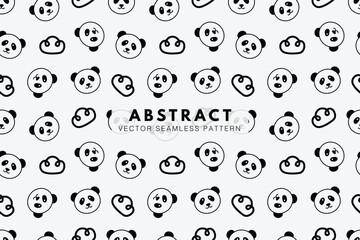 Panda cute bear cartoon animal seamless repeating pattern