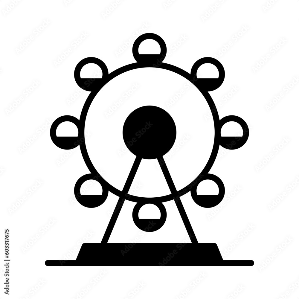 Poster solid vector icon for amusement park which can be used various design projects.