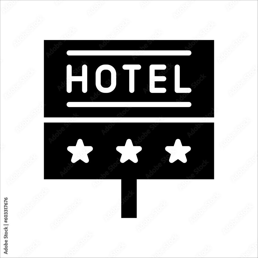 Poster solid vector icon for hotel billboard which can be used various design projects.