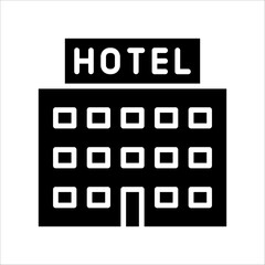 Solid vector icon for hotel building which can be used various design projects.