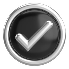 3D checkbox. Check mark. 3D illustration.