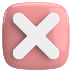 Obraz premium 3D close button. Cross sign. 3D illustration.