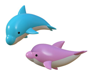 かわいいイルカのキャラクター