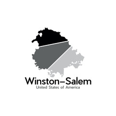 Winston Salem City Map Modern Creative Logo