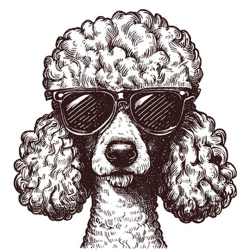 Poodle with sunglasses sales