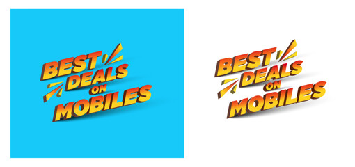 Best Deals on Mobiles 3D Typography Vector, Electronics, Gadgets, E Commerce