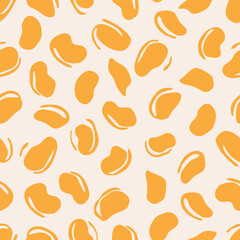 Irregular dots pattern. Seamless hand drawn graphic print with orange, yelow spots.