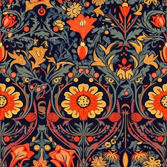 Folk Floral Botanicals Seamless Pattern
AI-Generated