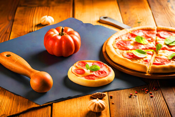 luxury elegant Margherita Pizza with generative ai technology