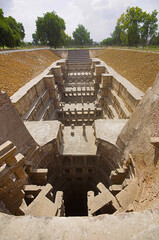 Outer view of the Sun Temple on the bank of the river Pushpavati. Built in 1026 - 27 AD during the...