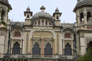 Naklejka na ściany i meble Partial view of The Lakshmi Vilas Palace, was built by Maharaja Sayajirao Gaekwad 3rd in 1890, Vadodara (Baroda), Gujarat, India