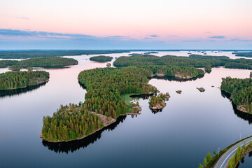 sunset over the lake