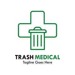 Trash medical design logo template illustration