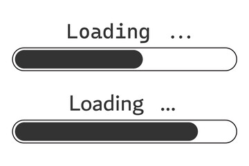Load bar icon. Dawnloading set flat background vector ilustration.