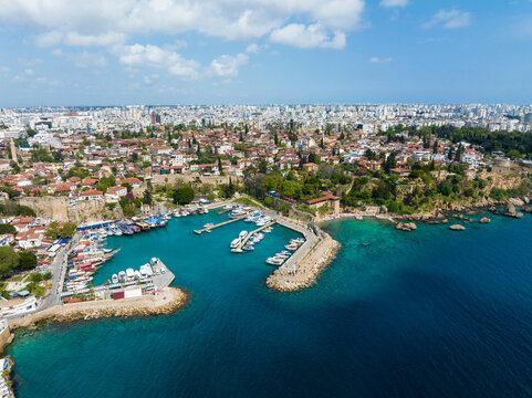 Aerial Overview of Kaleiçi Marina, Antalya © gokcen