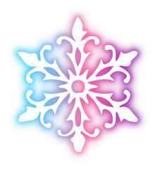 Collection of snowflake neon