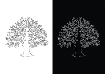 Tree vector. Nature trees vector illustration logo design.