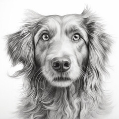 AI generated pencil drawing of a dogs face