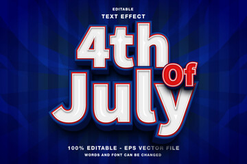 4th of July Independence Day 3D Editable Text Effect