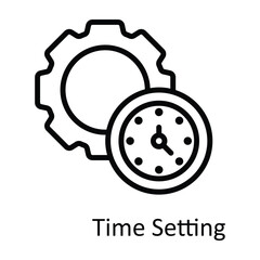 Time Setting vector   outline Icon Design illustration. Work in progress Symbol on White background EPS 10 File