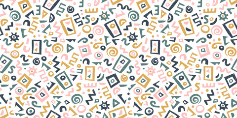 Hand drawn abstract seamless pattern, ethnic background, african style - great for textiles, banners, wallpapers, wrapping - vector design