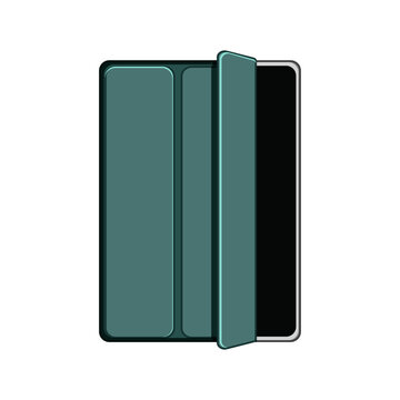 computer tablet case cartoon. digital cover, wireless blank computer tablet case sign. isolated symbol vector illustration