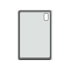 blank tablet case cartoon. black display, technology device blank tablet case sign. isolated symbol vector illustration
