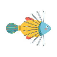 Colorful fish, sea animal. An inhabitant of the sea world, a cute underwater creature.
